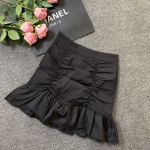 Váy Ngắn Chữ a Cạp Cao Họa Tiết Da Báo Thời Trang Xuân Thu Mới Cho Nữ Váy Ngắn Ôm Sát Dáng Đuôi Cá Viền Bèo Nhún