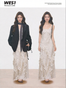 WESTAYONE | Slimming Polka Dot Dress for Commuting