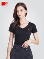 NY Nayi New Arrival Latin Dance Clothes Modern Dance Clothes Dancing Dress Women's Shirt V Neck Short Sleeve T-shirt Practice Skills Dancing Dress. 