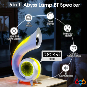 Blue Tooth Wireless Speaker Abyss Lamp HD Audio Table Lamp Clock Cosmetic Mirror Student Gifts Support TF card 256 Lighting Mode