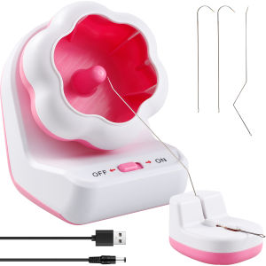 Electric Bead Spinner with Base Automatically Clay Bead Spinner with 2 Needles Fast Beading Spinner Machine for Jewelry Making