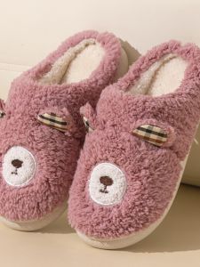 Cotton Slippers Womens Winter Cute Home Indoor Couple Cotton Slippers Cotton Slippers Thick Sole Non Slip Warm Plush Slippers Mens Winter