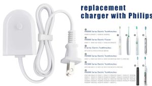 แปรงสีฟันไฟฟ้า เครื่องชาร์จ Charger Replacement Compatible with Philips Sonicare Toothbrush 4100 HX6100 Waterproof Power Cord Cable
