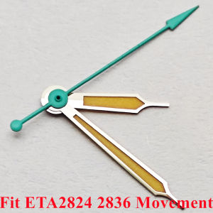 RICHUS Watch Hands for NH35 NH36 ETA2824 2836 Miyota82DG Movement 8.5mmx12.5mmx13mm Silver Black with Green Luminous