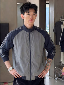 ZHUOCAN | UV Protection Cool Stripe Color-blocking Standing Collar Jacket
