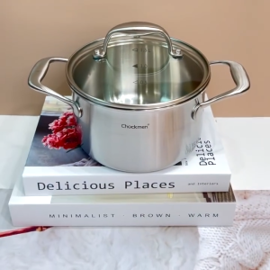 Nồi canh Chockmen Đức Inox 18/10 cao cấp nồi inox nguyên khối nồi nấu canh inox nồi hầm kho thịt cá nồi bếp từ có nắp