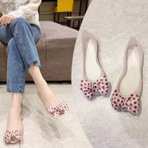 Japanese Style Sweet Rain Boots for Women Fashion Outwear Flats Fish Mouth Rain Boots Rubber Shoes Non Slip K-style Transparent Jelly Shoes