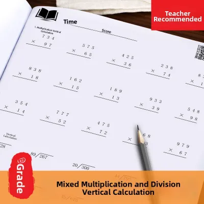 4th Grade Math Two and Multiple Digit Multiplication Division Practice Workbook