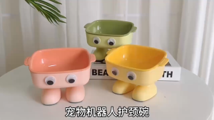 chén chống gù hình robot dành cho chó mèo - T3 PETS SHOP
