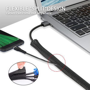 Cable Management Sleeve Cable Protection Wire Protector PC TV Cable Split Braided Sleeve Office