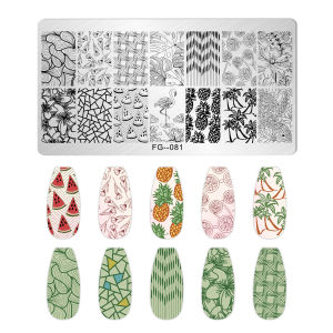 Ocean Animals Nail Stamping Plates Halloween Antelope Nail Stencils Summer Fruits watermelon Leaf Butterfly Stamping Templates