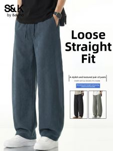 BALENO | Loose Fit Straight Leg Wide Leg Droop Mens Casual Pants