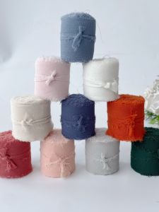 Hand-Torn Ruffle Edge Chiffon Ribbon Support Color Belt Butterfly Knot Hairband Flower Arrangement Binding Gift Cake Wrapping Tape