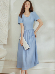 Roey s house | Elegant Flare Sleeve Waist Cinching Dress Women Summer