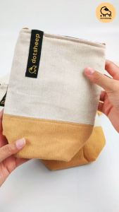 Dotsheep กระเป๋าใส่แก้วเยติ ถุงผ้าใส่แก้วเยติ ใส่แก้วเก็บความเย็น ใส่แก้วขนาด 20 ออนซ์ ผ้าฝ้ายแท้