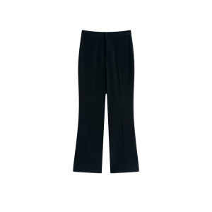 Minimalist High-end Black Summer Tapered Flare Trousers