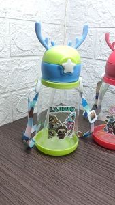 READY STOCK!!! Botol Air Minum Anak Viral Motif LABUBU - BPA free kapasital 600ml - termasuk sedotan dan tali