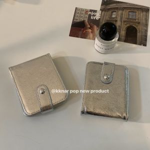 กระเป๋าใบขับขี่หนังสีเงินแบบพกพาอเนกประสงค์สไตล์ผู้ชาย เรียบง่าย เกาหลีอินรุ่นใหม่กระเป๋าเก็บเอกสาร