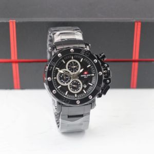Jam tangan Pria S.A tali rantai chrono aktif