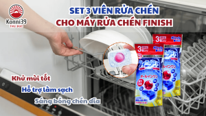 SET 3 VIÊN RỬA CHÉN CHO MÁY RỬA CHÉN FINISH - PHIÊN BẢN CÓ CHỨA CHẤT LÀM BÓNG