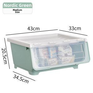 Transparent Front-Opening Storage Box Toy Organizer