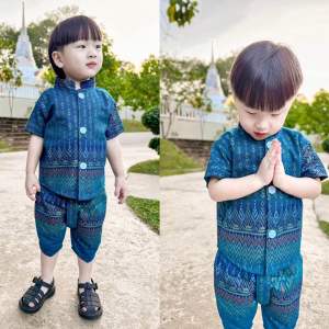 ชุดไทยเด็ก1-5ขวบ ชุดไทยคู่ ใส่ทำบุญ