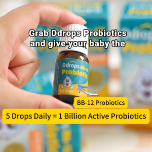 Ddrops Probiotic Synergy for Babies 30 Billion CFU Liquid Supplement - Gut Health & Immune Boost