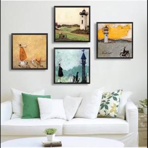 BILIBILI | Landscape Love Dogs Pet Canvas Wall Art Paintings Posters and Prints Pictures Living Room Home Decor Vintage Nordic Abstract