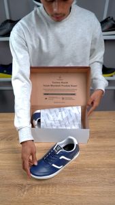 NAZ ERVIN - Sepatu Sneakers Pria Kasual Travelling Navy Sol Dijahit Sepatu Kets Santai Pria LOKAL