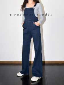 กางเกงยีนส์มีสายรัดเอวสูงลดอายุใส่แล้วดูเด็กลงกางเกงลากพื้นแบบชิ้นเดียวลำลองใส่แล้วดูผอมเพรียวรัดเอวรัดสะโพกเรียบหรูสำหรับผู้หญิง