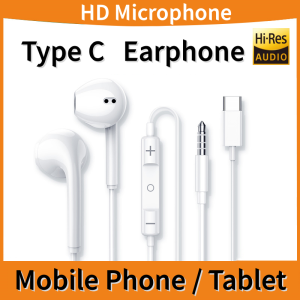 Type C Wired Headphones For Apple iPhone 15 16 Pro Max With Microphone in-Ear Earphone For Samsung Huawei Xiaomi USB-C Phone