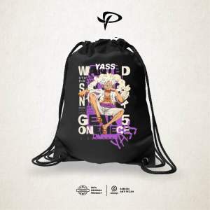Tas serut cowok - motif luffy gear - tas anti air - tas futsal