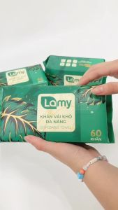 [LAMY OFFICIAL]_Khăn mặt khô đa năng Lamy 60 tờ dạng gói rút không mùi dùng lau mặt tẩy trang khăn lau cho bé