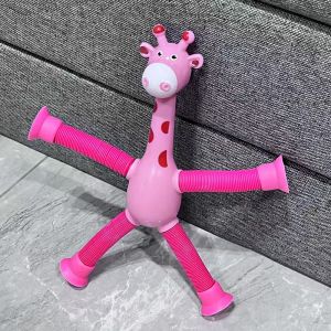 Glue Cup Giraffe Stretchy Glowing Cartoon Toys Educational Stress Relief for Children Baby Interactive Parent-Child Play
