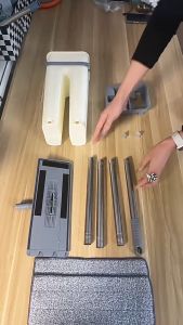 พร้อมส่ง ชุดม็อบไม้ถูพื้นพร้อมรีดน้ำซักผ้าอัตโนมัติ ทนไม้ถูพื้นแบน (แถมผ้า2ผืน) ไม้ถูพื้นแบบรีดน้ำไม้ถูพื้น