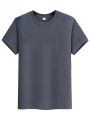 Lormen Men's Fashion round Neck Short Sleeve T-Shirt Pure Cotton Lightweight Loose Summer Top Antibacterial 7A Youth Casual. 