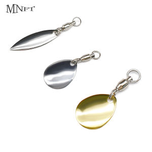 MNFT 8pcs Spinner Blades with Ball Bearing Swivels Tail Spinner Spinnerbait Fishing Lure Making Supplies Bass Lures