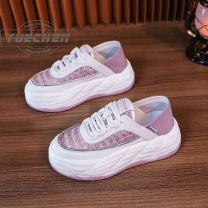 PLOVER Korean version trendy thick sole 2024 summer new little white shoes campus muffin bottom small fragrant style versatile thin