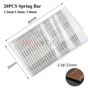 20PCS Dia 1.3/1.5/1.8mm Spring Bars Strap Link Pins Fits 12 14 16 18mm 19mm 20mm 21mm 22mm 24mm 26mm Watch Band Strap Links Bars