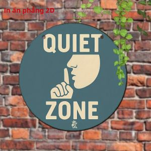 CIFbuy | Biển Hiệu Kim Loại Phẳng 2D Phong Cách Retro Shhh Quiet Zone Biển Trang Trí Cho Cửa Thư Viện