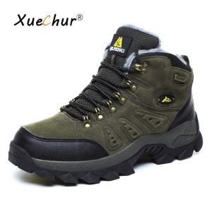 XueChur Men Camping Shoes Hiking Shoes Winter Waterproof Warm Boots Mountain Climbing Boots Sport Trekking Shoes