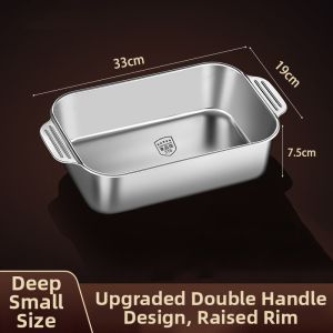 Jiaxun | Stainless Steel 316 Long Square Deep Fish Roasting Tray for Home and Business Use