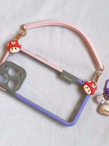 Portable Mario Mushroom Hand Drawn Cartoon Phone Case for  14 pro 13 Artistic 12 pro Original Creative Cute Unique Design