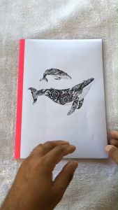 กระดาษลาย 52Hz ลายสัก แบบลายสักขาวดำ เส้นสัก A4 1เซต มาก 40แผ่น