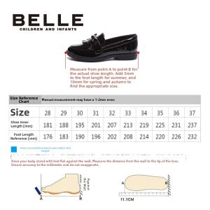 Belle | Black Leather Loafer Shoes For Big Kids Soft Sole British Style