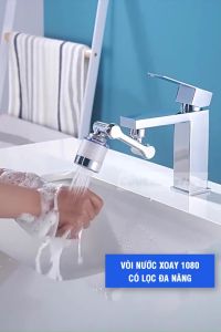 Đầu Vòi Nước Xoay 360 Độ Đa Năng Tăng Áp Có Lọc bồn rửa mặt phòng tắm bếp chậu rửa chén bát chất liệu ABS cao cấp CuuLongstore