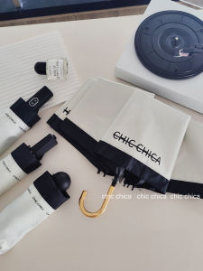 Chic Chica Fancy Accessible Luxury French Hepburn Style Hook Classic Style Umbrella Sunny and Rainy Dual-Use Good-looking Sun Umbrella