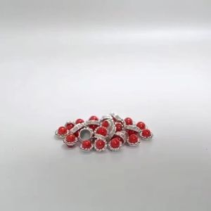 EQIANAO 100pcs 12mm Red Pearl Rhinestone Sunflower Flower Crystal Stone for Clothing DIY Jewelry Dance Costume Decorative Stones