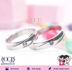 [GRATIS CETAK NAMA] Cincin Couple Titanium Anti Karat M46 | Cincin Pasangan | Cincin Hadiah | Cincin Lamaran | Cincin Tunangan | Aksesoris Pria Wanita