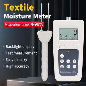 juan juan | KMS680T Textile Moisture Meter LCD Display Humidity Detector Accuracy Textile Water Content Analyzer Cotton Coil Silk Hygrometer
